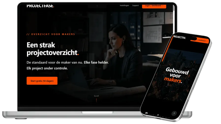 Schermafbeelding van het Projectfase-dashboard